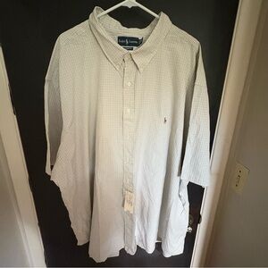 Ralph Lauren Men’s Short Sleeve Plaid Button Down Shirt -5XB Big Classic Fit-NWT